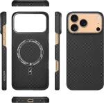 AZTECH Premium Aramid Fiber (Kevlar) Case for iPhone 16 Pro Max – | Ultra-Slim, Lightweight, Shockproof Protection | MagSafe Compatible, Anti-Fingerprint, Raised Camera & Screen Edges - Image 4