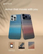 AZTECH Premium Aramid Fiber (Kevlar) Case for iPhone 16 Pro Max – | Ultra-Slim, Lightweight, Shockproof Protection | MagSafe Compatible, Anti-Fingerprint, Raised Camera & Screen Edges - Image 2