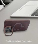 AZTECH Handcrafted Premium Italian Leather Case for iPhone 16 Pro Max - Compatible with Magsafe - Two-Tone Effect with Unique Patina Over Time - Image 7