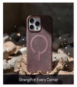 AZTECH Handcrafted Premium Italian Leather Case for iPhone 16 Pro Max - Compatible with Magsafe - Two-Tone Effect with Unique Patina Over Time - Image 3