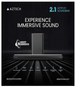 AZTECH 2.1CH Soundbar with Wired Subwoofer 120W Bluetooth 5.3 Home Theater System Game Mode with HDMI ARC, Optical, AUX, USB, DSP, 3EQ Modes & Remote Deep Bass Surround Soundbar TV Speaker UAE Ver - Image 3