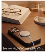 AZTECH Handcrafted Premium Italian Leather Case for iPhone 16 Pro Max - Compatible with Magsafe - Two-Tone Effect with Unique Patina Over Time - Image 5