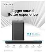 AZTECH 2.1CH Soundbar with Wired Subwoofer 120W Bluetooth 5.3 Home Theater System Game Mode with HDMI ARC, Optical, AUX, USB, DSP, 3EQ Modes & Remote Deep Bass Surround Soundbar TV Speaker UAE Ver - Image 4
