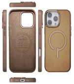 AZTECH Handcrafted Premium Italian Leather Case for iPhone 16 Pro Max - Compatible with Magsafe - Two-Tone Effect with Unique Patina Over Time - Image 6