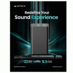 AZTECH 5.1CH Soundbar with Wired Subwoofer 230W Bluetooth 5.3 Home Theater System Game Mode with HDMI ARC, Optical, AUX, USB, DSP, 3EQ Modes & Remote Deep Bass Surround Soundbar TV Speaker UAE Version - Image 4