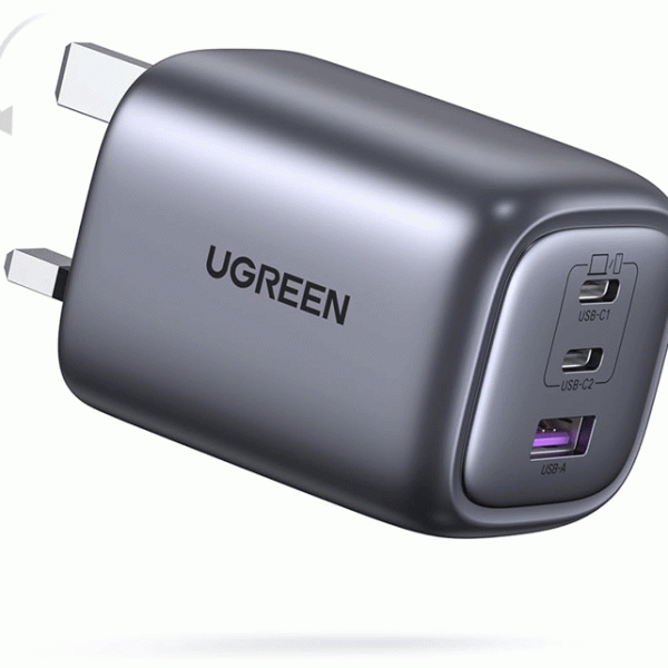 UGREEN Nexode 65W 3-Port Type C Charger, Foldable USB-C Wall Fast Charge Plug, GaN Laptop Charging Adapter Compatible for MacBook Air, HP/Dell/Lenovo, iPad,...