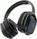 Sades Carrier Wireless Gaming Headset, Unique Appearance Design, 40ms low latency, 1000 mAh, Comfortable Earcups with Stylish Lighting, omnidirectional, Black | 10567