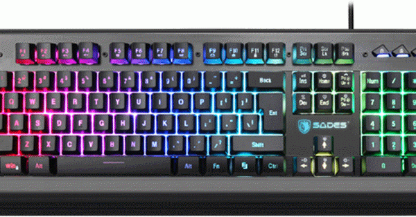Sades Neo Whistle RGB Gaming Keyboard, Anti-ghosting Keys, Sturdy and Durable, Quick Access Media Controls, Membrane Switches, Black | SA-KB105