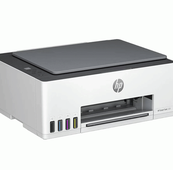 HP Smart Tank 520 All-in-One Printer, 27 Segments + 1" iCON LCD Display, 12ppm Black & 5ppm Color Print Speed, 10cpm Black & 2cpm Color Copy Speed, Up to 1200dpi Resolution, White | 1F3W2A