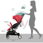 MOON Travel-Lite  - Cabin Stroller, Fire Red - Image 2