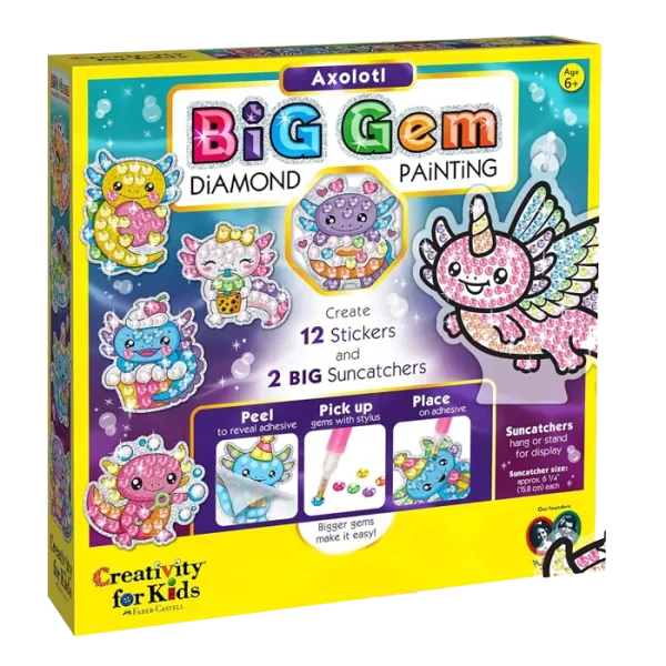 Creativity For Kids Big Gem Diamond Painting Kit: Axolotl
