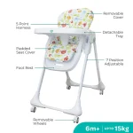 MOON  Apex Baby Highchair With 7 adjustable heights and Reclining Feature-Beige - Image 4