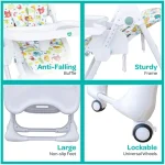 MOON  Apex Baby Highchair With 7 adjustable heights and Reclining Feature-Beige - Image 2