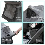 MOON Aria Baby Stroller - Light Grey - Image 3