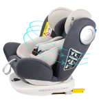 MOON GYRO Baby Car Seat for Child Group 0+/1/2/3 (0-36 kg/0-12 Year) ISOFIX+ Top Tether Rotation 360° Grey