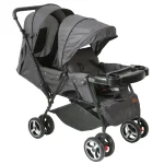 MOON Magnum Tandem Easy Fold Twin Travel Stroller - Black