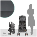 MOON Magnum Tandem Easy Fold Twin Travel Stroller - Black - Image 4