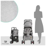 MOON Magnum Tandem Easy Fold Twin Travel Stroller, cool grey - Image 2