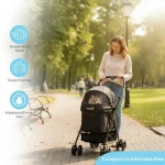 MOON PawPerch-Pet Stroller-Black - Image 3
