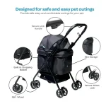 MOON PawPerch-Pet Stroller-Black - Image 2