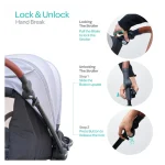 MOON Riche Advanced Baby Stroller 360° Rotating Handle-Grey - Image 2