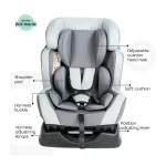 MOON Sumo Baby/Infant Car seat suitable from Birth to 6 Years-(Group (0,1,2) (0-25 Kg) Light Grey - Image 4