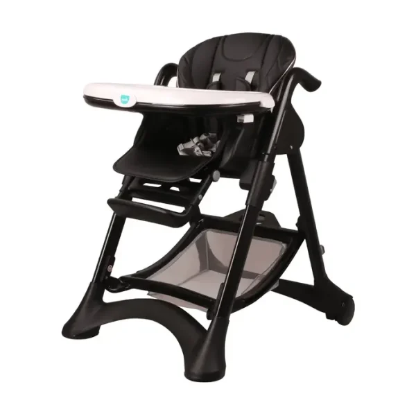 MOON Trestle Foldable Baby Feeding/Dinning Highchair-Black