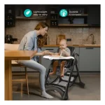 MOON Trestle Foldable Baby Feeding/Dinning Highchair-Black - Image 2