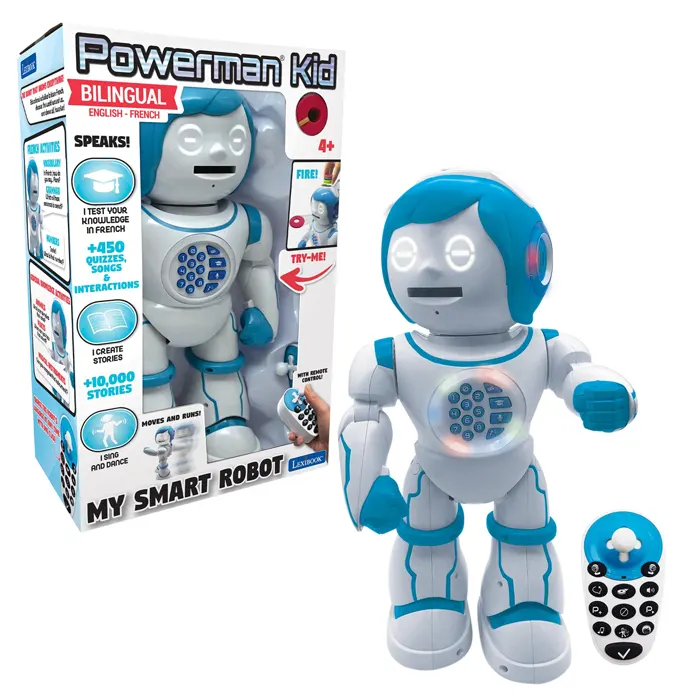 powerman-kid-my-smart-bilingual-robot-stem-with-remote-control-and-story-maker-french-english_01 POWERMAN® KID My Smart Bilingual Robot, STEM with remote control and story maker (French/English) - Image 1